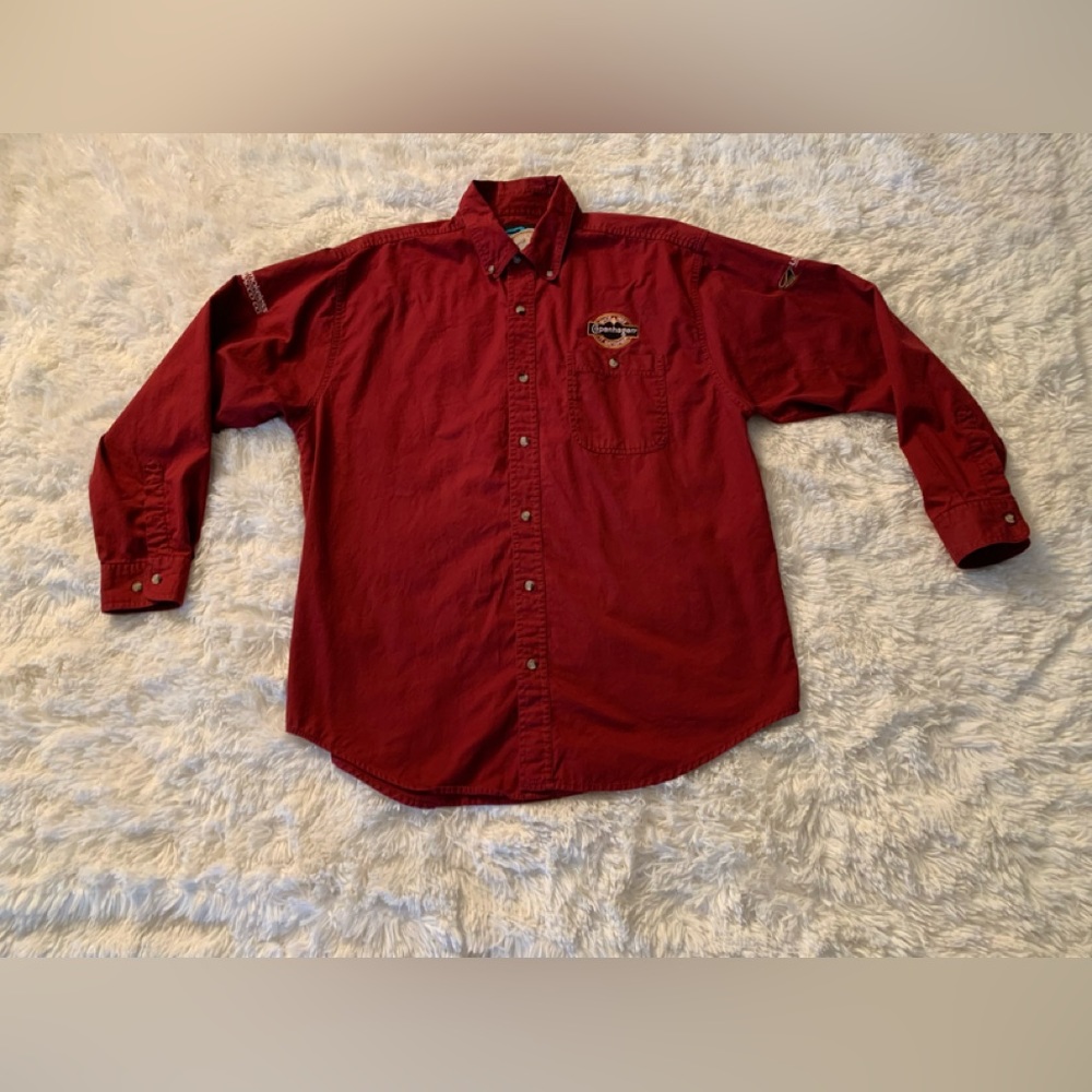 Dark brick red US Smokeless tobacco shirt Vintage